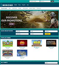 Mobizino Casino Screenshot