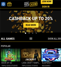 VIPs Casino Screenshot