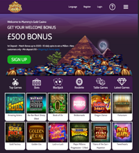 Mummys Gold Casino Screenshot