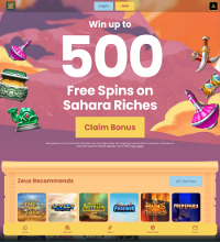 Zeus Bingo Casino Screenshot