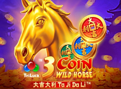 3 Coin Wild Horse Logo
