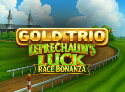 Gold Trio Leprechauns Luck Race Bonanza Logo