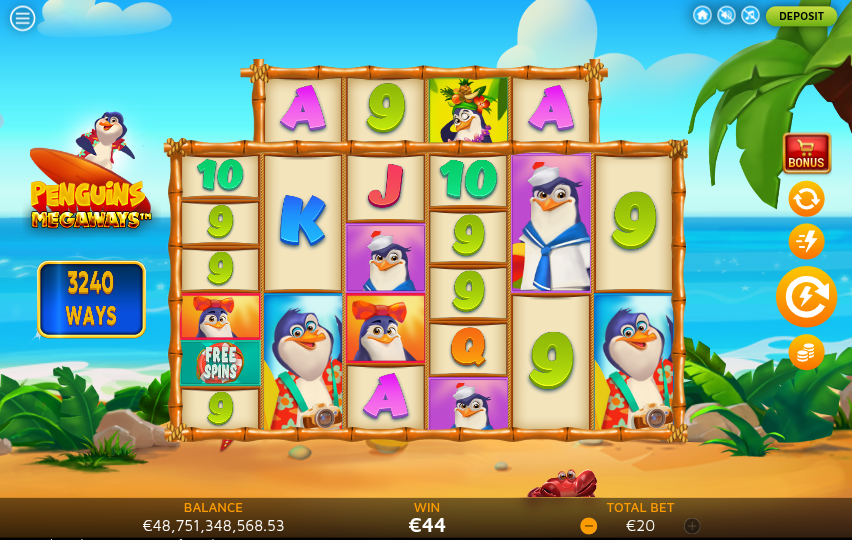 Penguins Megaways Base Game