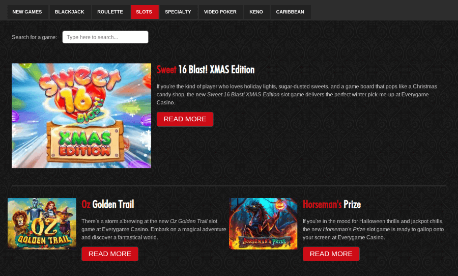 everygame casino game library