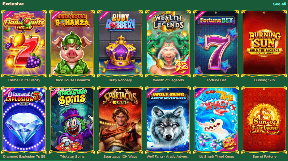 greenluck casino game library