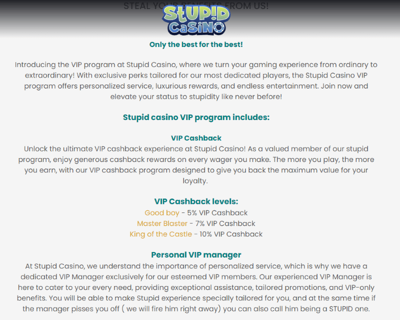 stupid casino vip program cotm